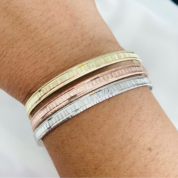 Set of 3 Bangles, ThreeTone Bangles - Picture 5 of 9